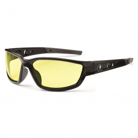 Ergodyne Kvasir 53050 Safety Glasses - Black Frame - Yellow Lens