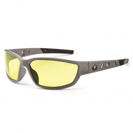 Ergodyne Kvasir 53150 Safety Glasses - Matte Gray Frame - Yellow Lens