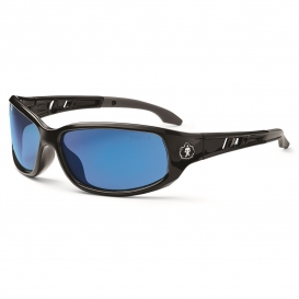Ergodyne Valkyrie 54092 Safety Glasses - Black Frame - Blue Mirror Lens