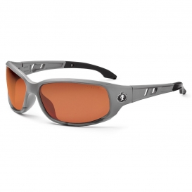 Ergodyne Valkyrie 54121 Safety Glasses - Matte Gray Frame - Copper Polarized Lens