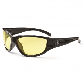 Ergodyne Njord 55050 Safety Glasses - Black Frame - Yellow Lens