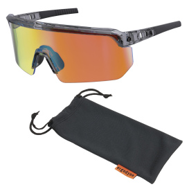 Ergodyne Aegir 55060 Safety Glasses - Clear Frame - Orange Polarized Anti-Fog Mirror Lens