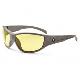 Ergodyne Njord 55150 Safety Glasses - Matte Gray Frame - Yellow Lens