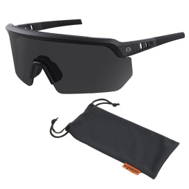 Ergodyne Aegir 55201 Safety Glasses - Matte Black Frame - Smoke Lens