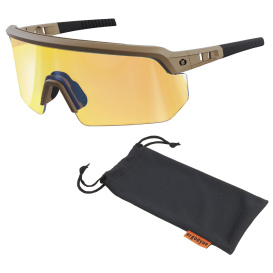 Ergodyne Aegir 55232 Safety Glasses - Matte Desert Frame - Color Enhancing Mirror Yellow Lens