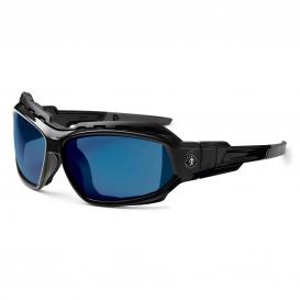 Ergodyne Loki 56092 Safety Glasses/Goggles - Black Frame - Blue Mirror Lens