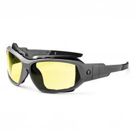 Ergodyne Loki 56150 Safety Glasses/Goggles - Matte Gray Frame - Yellow Lens