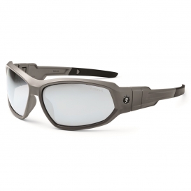 Ergodyne Loki 56180 Safety Glasses/Goggles - Matte Gray Frame - Indoor/Outdoor Mirror Lens