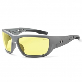 Ergodyne Baldr 57150 Safety Glasses - Matte Gray Frame - Yellow Lens