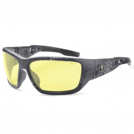 Ergodyne Baldr 57550 Safety Glasses - Kryptek Typhon Frame - Yellow Lens