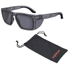 Ergodyne Sixten 58211 Safety Glasses - Smoke Frame - Smoke Anti-Fog Lens