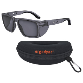 Ergodyne Sixten 58260 Safety Glasses - Smoke Frame - Gray Polarized Anti-Fog Lens