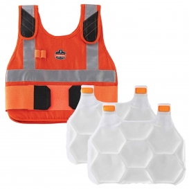 Ergodyne Chill-Its 6215 Premium FR Phase Change Cooling Vest with Packs - Hi-Vis Orange