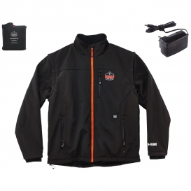 Ergodyne N-Ferno 6490 Outer Layer Heated Jacket with Removable Sleeves - Black