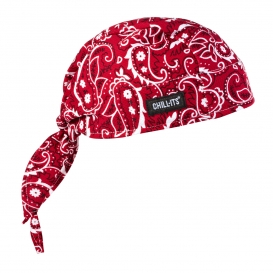 Ergodyne Chill-Its 6615 High Performance Dew Rag - Red Western