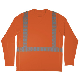 Ergodyne Chill-Its 6688 Class 2 Long Sleeve Cooling Safety Shirt with UV Protection - Orange