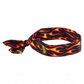 Ergodyne Chill-Its 6700 Evaporative Cooling Bandana with Tie Closure - Flames