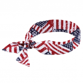 Ergodyne Chill-Its 6700 Evaporative Cooling Bandana with Tie Closure - Stars & Stripes