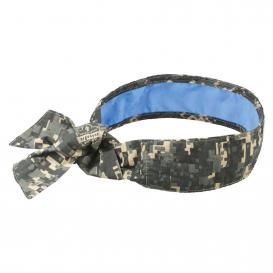Ergodyne Chill-Its 6700CT Evaporative Cooling Bandana with Cooling Towel and Tie Closure - Camo