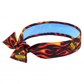 Ergodyne Chill-Its 6700CT Evaporative Cooling Bandana with Cooling Towel and Tie Closure - Flames