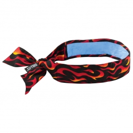 Ergodyne Chill-Its 6700CT Evaporative Cooling Bandana with Cooling Towel and Tie Closure - Flames