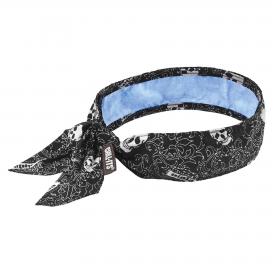 Ergodyne Chill-Its 6700CT Evaporative Cooling Bandana with Cooling Towel with Tie Closure - Skulls
