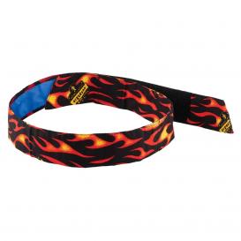 Ergodyne Chill-Its 6705CT Evaporative Cooling Bandana w/ Cooling Towel and Velcro Closure - Flames