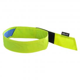 Ergodyne Chill-Its 6705CT Evaporative Cooling Bandana w/ Cooling Towel and Velcro Closure - Yellow/Lime