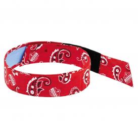 Ergodyne Chill-Its 6705CT Evaporative Cooling Bandana w/ Cooling Towel and Velcro Closure - Red Western