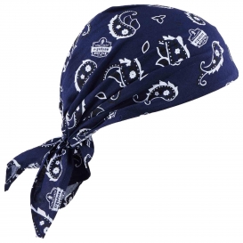 Ergodyne Chill-Its 6710 Evaporative Cooling Triangle Hat with Tie Closure - Navy Western