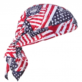 Ergodyne Chill-Its 6710 Evaporative Cooling Triangle Hat with Tie Closure - Stars & Stripes