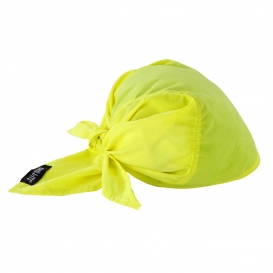 Ergodyne Chill-Its 6710CT Evaporative Cooling Triangle Hat w/ Cooling Towel and Tie Closure - Yellow/Lime