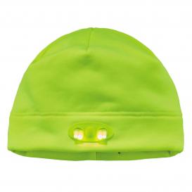 Ergodyne N-Ferno 6804 Skull Cap Beanie Hat with LED Lights - Lime