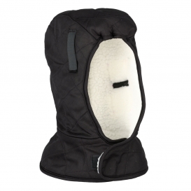 Ergodyne N-Ferno 6952 Three-Layer Sherpa Fleece Winter Hard Hat Liner - Shoulder Length - Black