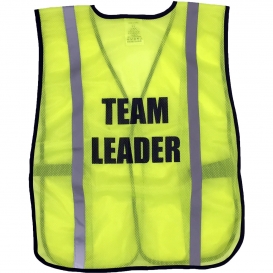 Ergodyne Pre-Printed TEAM LEADER Safety Vest - Yellow/Lime