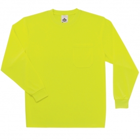 Ergodyne GloWear 8091 Non-ANSI Long Sleeve Safety T-Shirt - Yellow/Lime