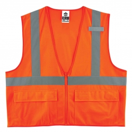 Ergodyne GloWear 8225Z Standard Vest - Zipper Closure - Orange