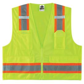 Ergodyne GloWear 8248Z Solid Front Surveyor Safety Vest - Yellow/Lime
