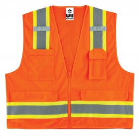 Ergodyne GloWear 8248Z Solid Front Surveyor Safety Vest - Orange