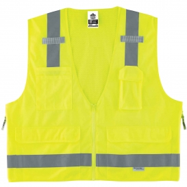 Ergodyne GloWear 8250Z Surveyor Vest - Zipper Closure - Yellow/Lime