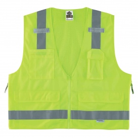 Ergodyne GloWear 8250Z Solid Front Surveyor Safety Vest - Yellow/Lime