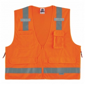 Ergodyne GloWear 8250Z Solid Front Surveyor Safety Vest - Orange