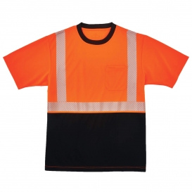 Ergodyne GloWear 8280BK Type R Class 2 Black Bottom Performance T-Shirt - Orange