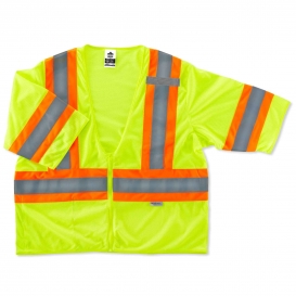 Ergodyne GloWear 8330Z Standard Two-Tone Vest - Zipper Closure - Yellow/Lime