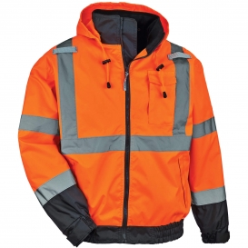 Ergodyne GloWear 8379 Type R Class 3 Fleece Lined Bomber Jacket - Orange