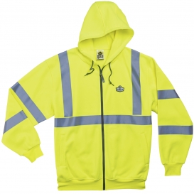 Ergodyne GloWear 8392 Type R Class 3 Zipper Hooded Sweatshirt - Yellow/Lime