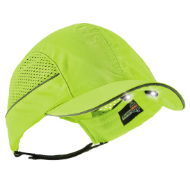 Ergodyne Skullerz 8960 Bump Cap with LEDs - Long Brim - Lime
