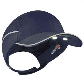 Ergodyne Skullerz 8965 Lightweight Bump Cap Hat w/ LED Lighting - Long Brim - Navy