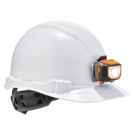 Ergodyne Skullerz 8970LED Cap Style Hard Hat with LED Light - Ratchet Suspension - White