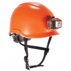 Ergodyne Skullerz 8974LED Cap Style Hard Hat With LED Light - Ratchet Suspension - Orange